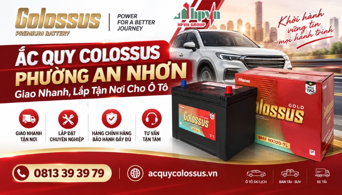 Cửa H&agrave;ng Ắc Quy Colossus Phường An Nhơn Ch&iacute;nh H&atilde;ng
