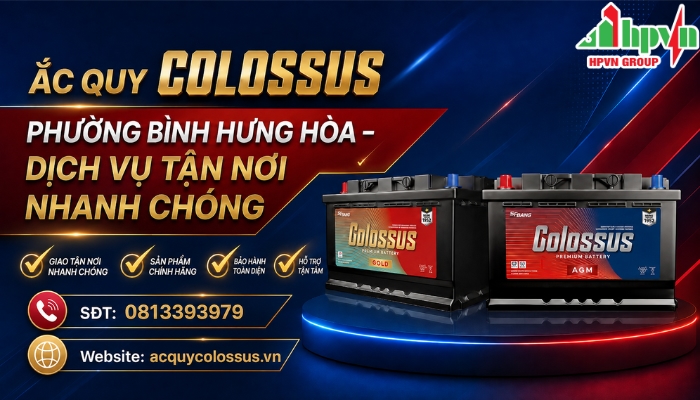 Cửa H&agrave;ng Ắc Quy Colossus Phường B&igrave;nh Hưng H&ograve;a