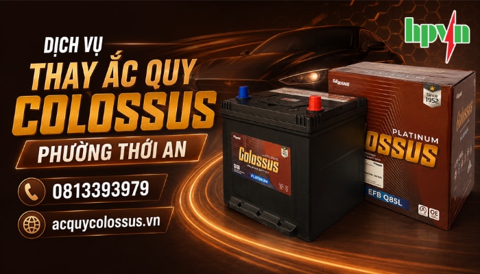 Cửa h&agrave;ng ắc quy Colossus phường Thới An ch&iacute;nh h&atilde;ng