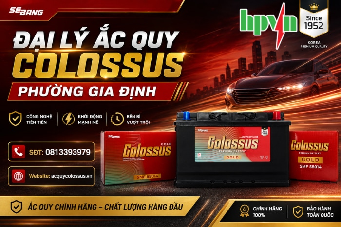 Ắc Quy Colossus Phường Gia Định Cho Ô Tô, Xe Chạy Dịch Vụ