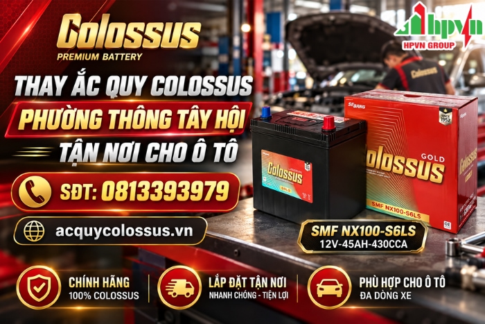 Thay Ắc Quy Colossus Phường Thông Tây Hội Tận Nơi Cho Ô Tô